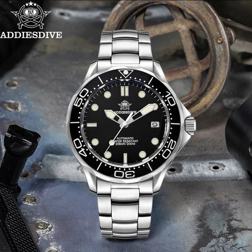 ADDIESDIVE Men's Watch 42mm Sapphire Crystal BGW9 Luminous NH35 Automatic Mechanical Watches 200M Waterproof Diving Watch AD2106