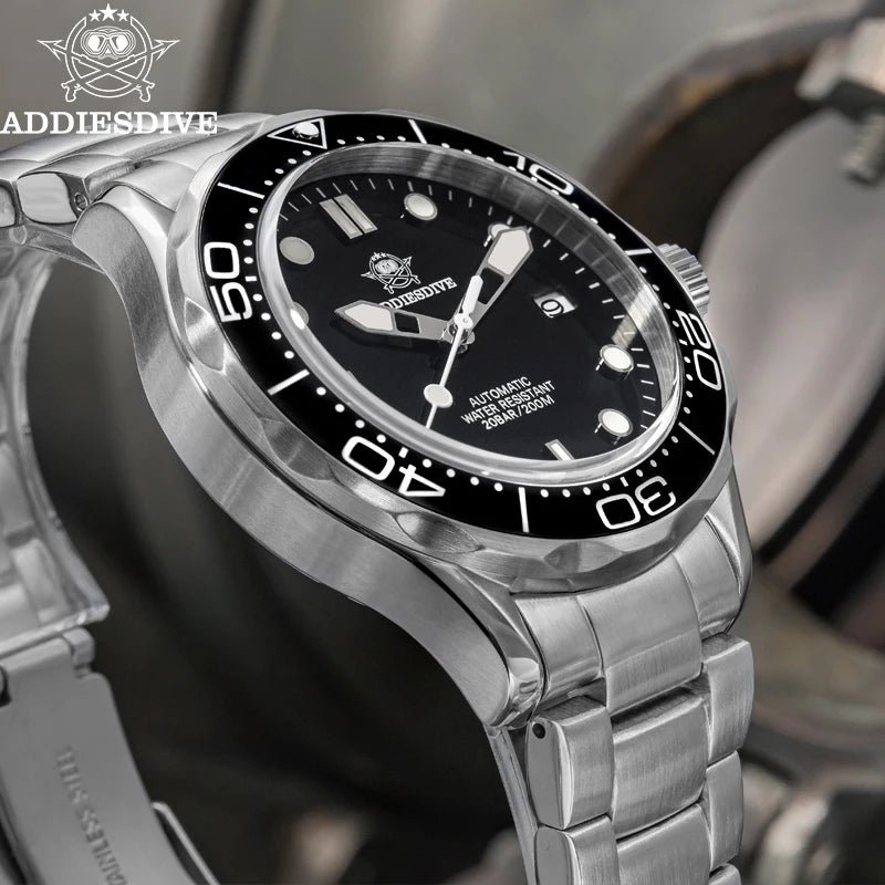 ADDIESDIVE Men's Watch 42mm Sapphire Crystal BGW9 Luminous NH35 Automatic Mechanical Watches 200M Waterproof Diving Watch AD2106